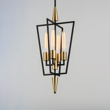 Maxim Lighting Wings 4-Light Pendant Black/Satin Brass