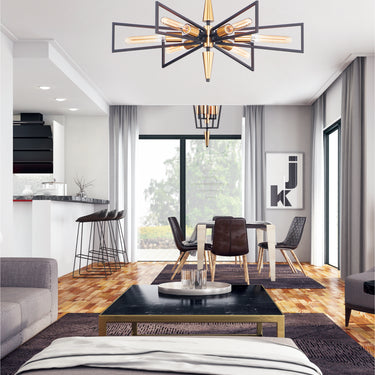 Maxim Lighting Wings 6-Light Chandelier Black/Satin Brass