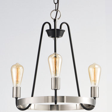 Maxim Lighting Haven 3-Light Chandelier Black/Satin Nickel