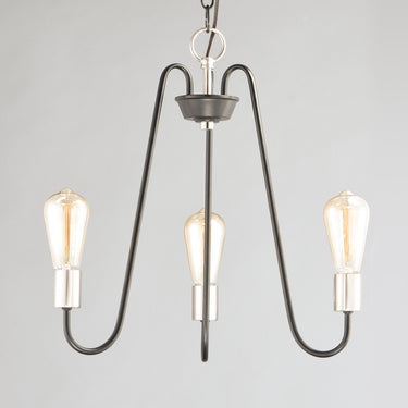 Maxim Lighting Haven 3-Light Chandelier Black/Satin Nickel