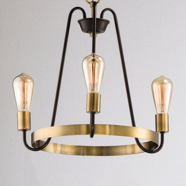 Maxim Lighting Haven 3-Light Chandelier Oil Rubbed Bronze/Antique Brass