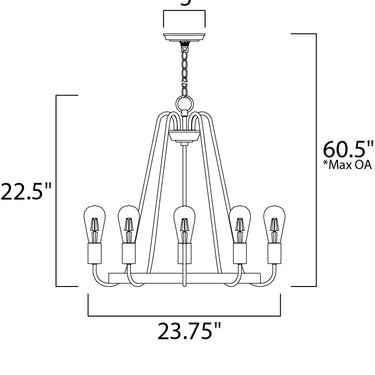 Maxim Lighting Haven 5-Light Chandelier Black/Satin Nickel