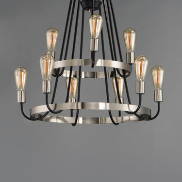 Maxim Lighting Haven 9-Light Chandelier Black/Satin Nickel