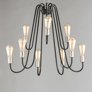 Maxim Lighting Haven 9-Light Chandelier Black/Satin Nickel