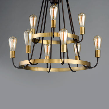 Maxim Lighting Haven 9-Light Chandelier Oil Rubbed Bronze/Antique Brass