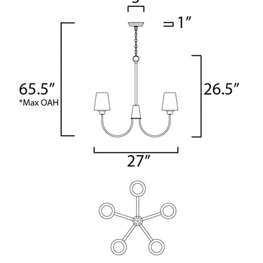 Maxim Lighting Shelter 5-Light Chandelier Satin Nickel