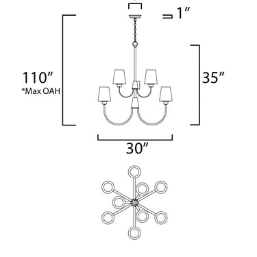 Maxim Lighting Shelter 9-Light Chandelier Satin Nickel
