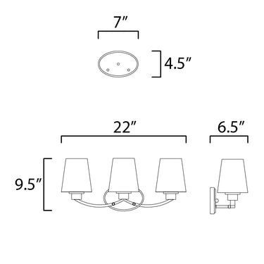 Maxim Lighting Shelter 3-Light Bath Vanity Black