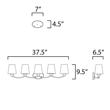 Maxim Lighting Shelter 5-Light Bath Vanity Black