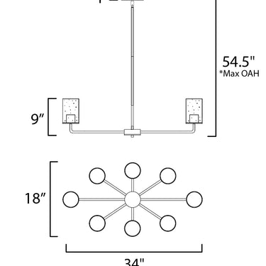 Maxim Lighting Sleek 8-Light Chandelier Satin Nickel