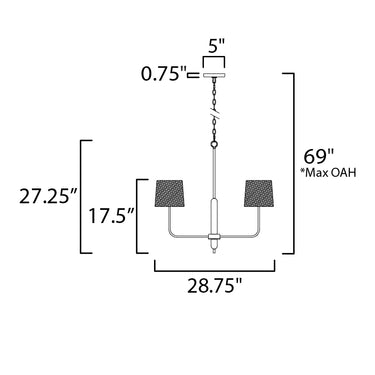 Maxim Lighting Bozeman 5-Light Chandelier Natural Wood
