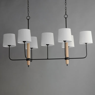 Maxim Lighting Bozeman 7-Light Linear Chandelier Natural Wood