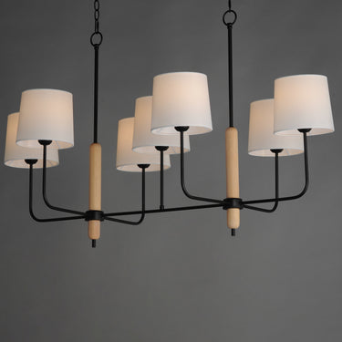 Maxim Lighting Bozeman 7-Light Linear Chandelier Natural Wood