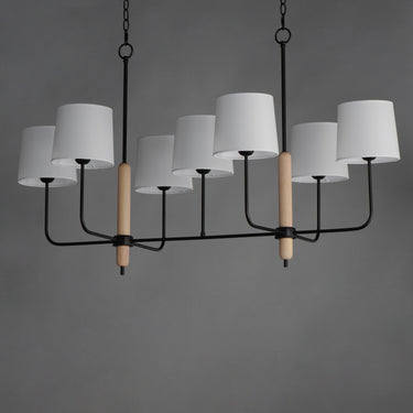 Maxim Lighting Bozeman 7-Light Linear Chandelier Natural Wood