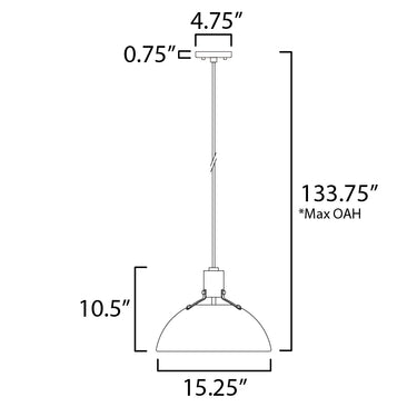 Maxim Lighting Dawn 15.5" Pendant Antique Brass/Black
