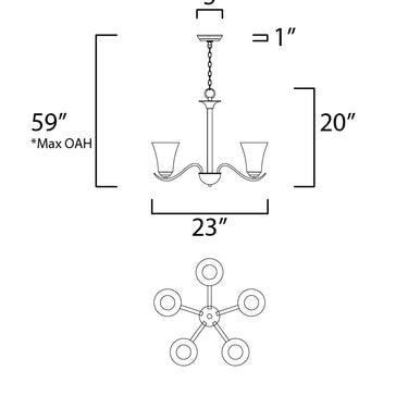 Maxim Lighting Vital 5-Light Chandelier Satin Nickel