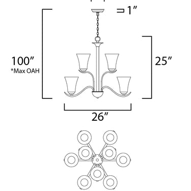 Maxim Lighting Vital 9-Light Chandelier Oil Rubbed Bronze