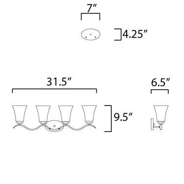 Maxim Lighting Vital 4-Light Bath Vanity Oil Rubbed Bronze