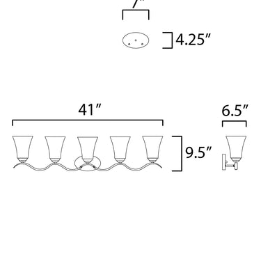 Maxim Lighting Vital 5-Light Bath Vanity Polished Chrome
