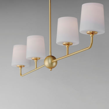 Maxim Lighting Bristol 4-Light Linear Chandelier Satin Brass
