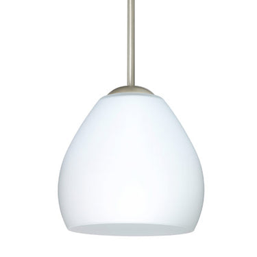 Bolla stem pendant: Opal Matte glass shade | Besa Lighting