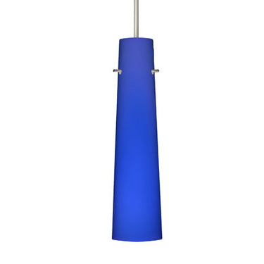 Camino stem pendant: Cobalt Blue Matte glass shade | Besa Lighting