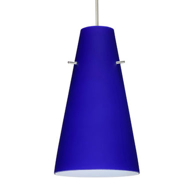 Cierro stem pendant: Cobalt Blue Matte glass shade | Besa Lighting