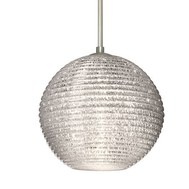 Kristall 8 stem pendant: Glitter glass shade | Besa Lighting