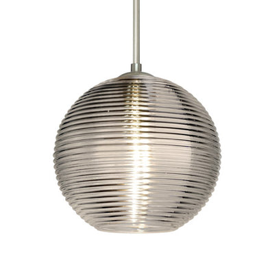 Kristall 8 stem pendant: Smoke glass shade | Besa Lighting