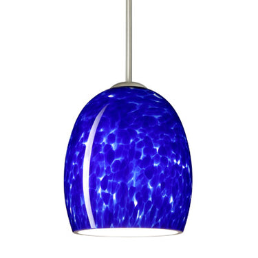 Lucia stem pendant: Blue Cloud glass shade | Besa Lighting