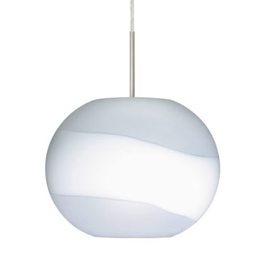Luna stem pendant: Opal Frost glass shade | Besa Lighting