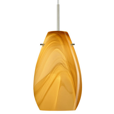 Pera 9 stem pendant: Honey glass shade | Besa Lighting