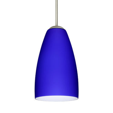 Riva 9 stem pendant: Cobalt Blue Matte glass shade | Besa Lighting