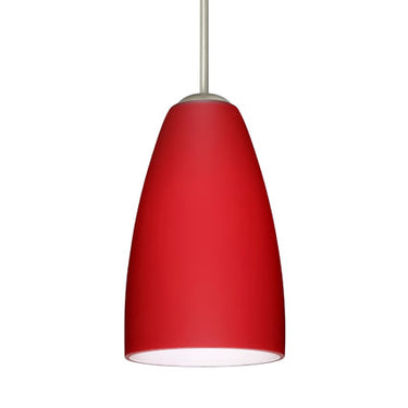 Riva 9 stem pendant: Ruby Matte glass shade | Besa Lighting