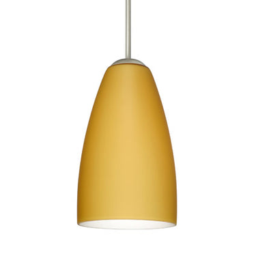 Riva 9 stem pendant: Vanilla Matte glass shade | Besa Lighting