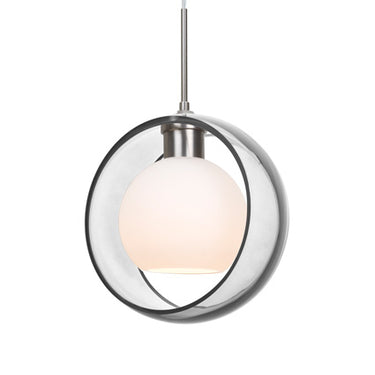 Mana stem pendant: Clear/Opal glass shade | Besa Lighting