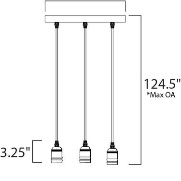 Maxim Lighting Early Electric 3-Light Pendant Black/Antique Brass