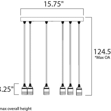 Maxim Lighting Early Electric 8-Light Pendant Black/Antique Brass
