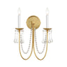 Maxim Lighting Plumette 2-Light Wall Sconce w Crystal Gold Leaf