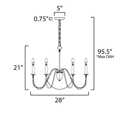 Maxim Lighting Plumette 6-Light Chandelier w Crystal Chestnut Bronze