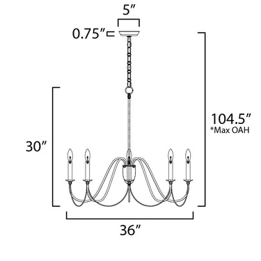 Maxim Lighting Plumette 8-Light Chandelier w Crystal Chestnut Bronze