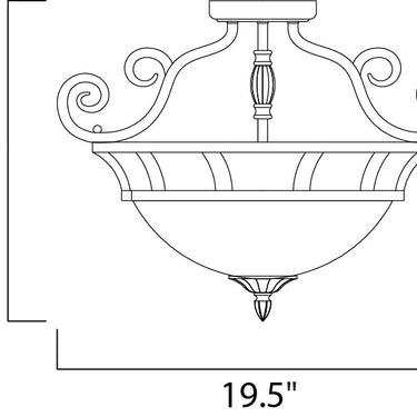 Maxim Lighting Manor 2-Light Semi-Flush Mount Oil Rubbed Bronze