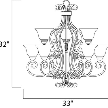 Maxim Lighting Manor 9-Light Chandelier Oil Rubbed Bronze