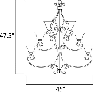 Maxim Lighting Manor 15-Light Chandelier Oil Rubbed Bronze