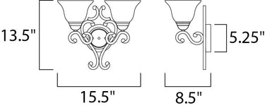 Maxim Lighting Manor 2-Light Wall Sconce Oil Rubbed Bronze