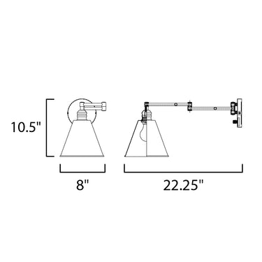 Maxim Lighting Library Wall Sconce Horizontal Swing Arm Black