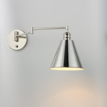 Maxim Lighting Library Wall Sconce Horizontal Swing Arm Polished Nickel