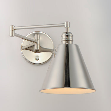 Maxim Lighting Library Wall Sconce Horizontal Swing Arm Polished Nickel