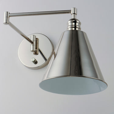Maxim Lighting Library Wall Sconce Horizontal Swing Arm Polished Nickel