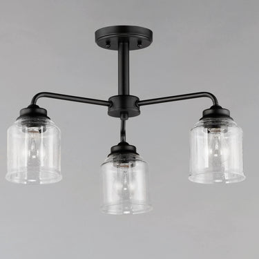 Maxim Lighting Acadia 3-Light Semi-Flush Mount/Chandelier Black